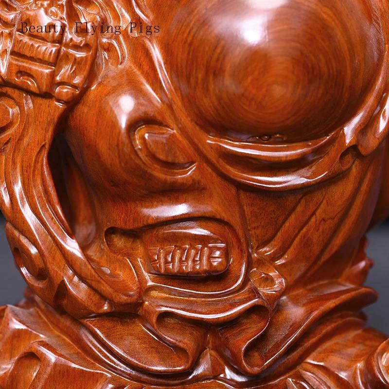 Chinese Style Retro Solid Wood Carving Maitreya Buddha Decorations Home Living Room Character Root Carving Decoration Crafts