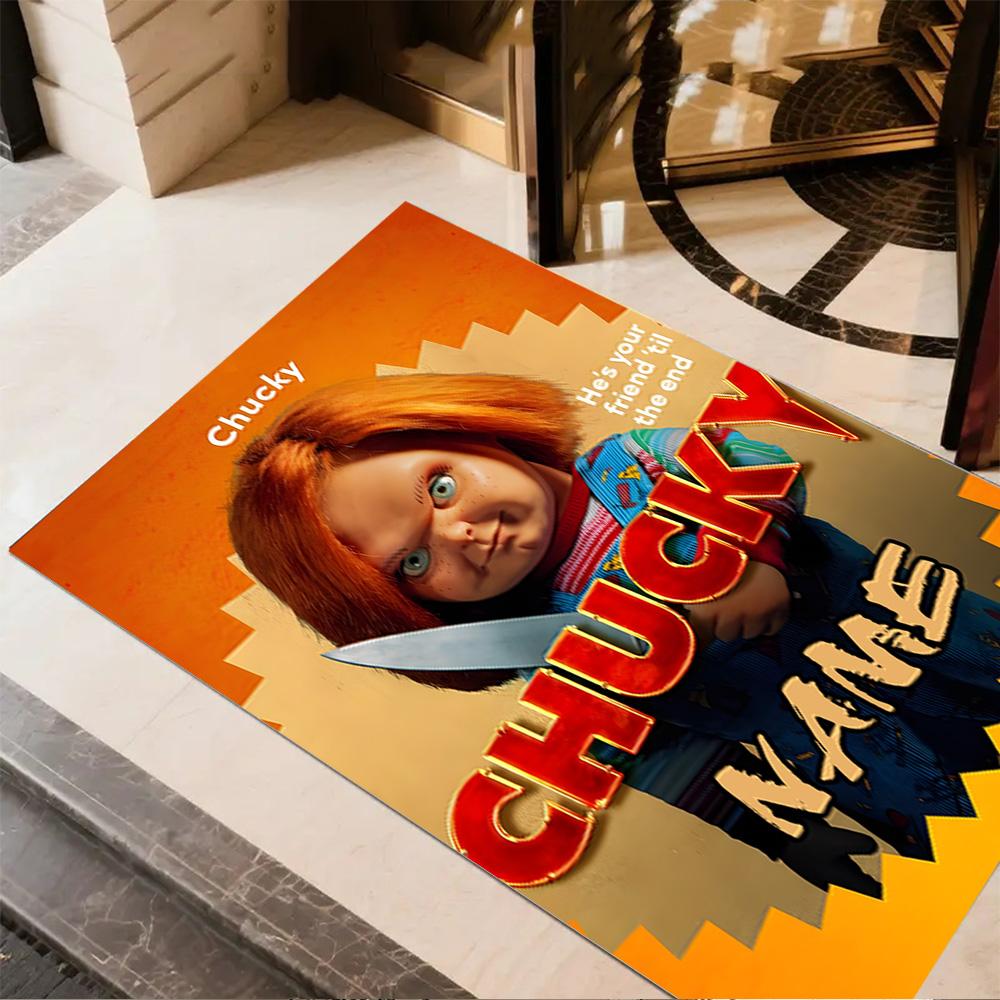 Chucky's Fiery Journey Customized Name Floor Rug Office Rug Suitable for Game Room Living Rooms Study room Decorate room Anti-slip Rug