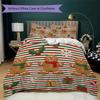 Gingerbread Men Pattern Bedding uilt Set uilt Cover Pillowcase Home Decoration Birthday Gift (1 * duvet cover + 2 * pillowcase without core)_XIA