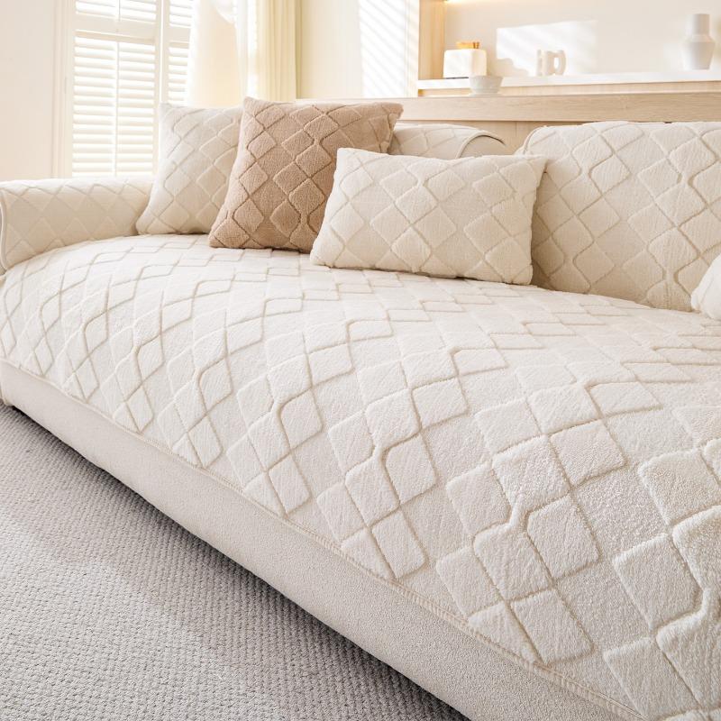 Шу хлопок пух диванная подушка утолщенная осень-зима плюш прямая строчка кожаный диван подушка на сиденье грязеотталкивающая простая нескользящая наволочка