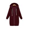 Autumn and Winter Women's Plus Size Hooded Long Sleeve Sweatshirt Mid-Length Jacket