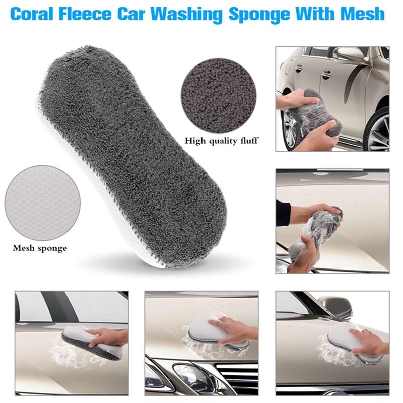Car Cleaning 9Pcs/Set Auto Care Wash Cleaning Tool with Microfiber Towels Applicator Pads Wash Sponge Wash Glove Wheel Brush