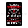 Grumpy Never Underestimate An Old Man With Mechanic Skills Mechanic Oil Splatter is man glitter Metal Plaque Tin Sign Poster