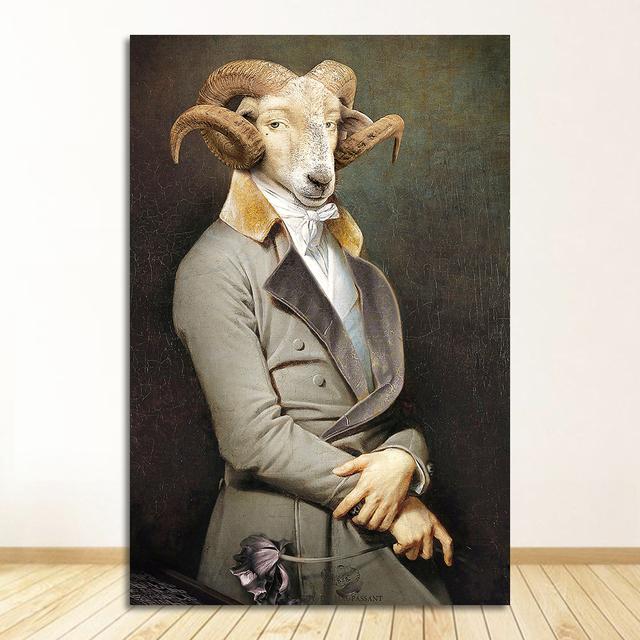 И принты «Граф козла», холст, картины на стене, художественная картина, украшение стены, Cuadro, скандинавское ретро, коза, холст, художественные постеры