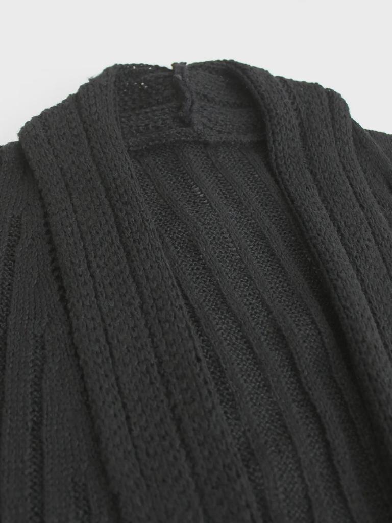 Европейский и американский вязаный кардиган с длинными рукавами и средней длиной для весны, осени и зимы