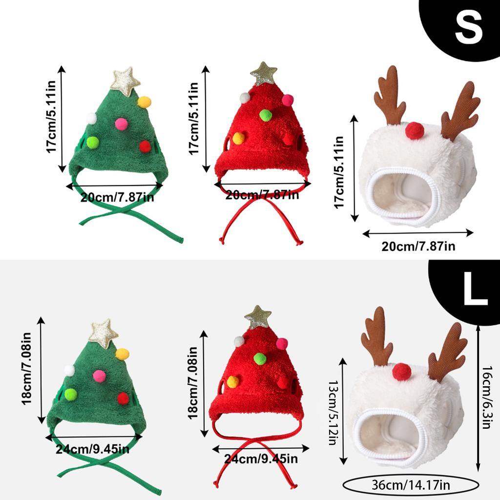 Головной убор в виде оленя на рождественскую елку, шапка для украшения шеи питомца, помпоны в виде оленя и звезды, рождественский головной убор для собак, реквизит для фотосъемки
