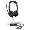 Jabra Evolve2 50 Micro-casque supra-auriculaire filaire Stereo noir Suppression du bruit du microphone, Noise Cancellin