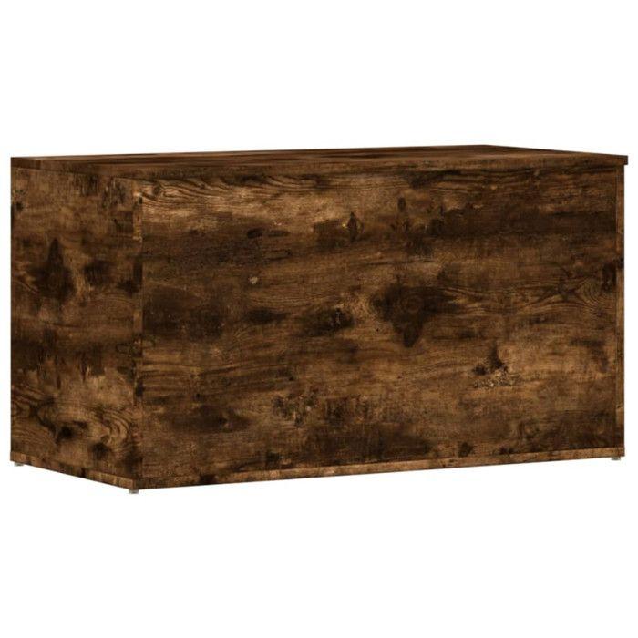 Coffre de rangement Chêne fumé 84x42x46 cm Bois d'ingénierie