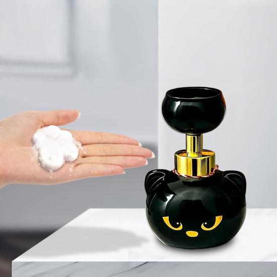 1/2 шт. Дозатор пенного мыла в виде кошачьей лапы, Черный, Тематический котенок, Пенообразующий