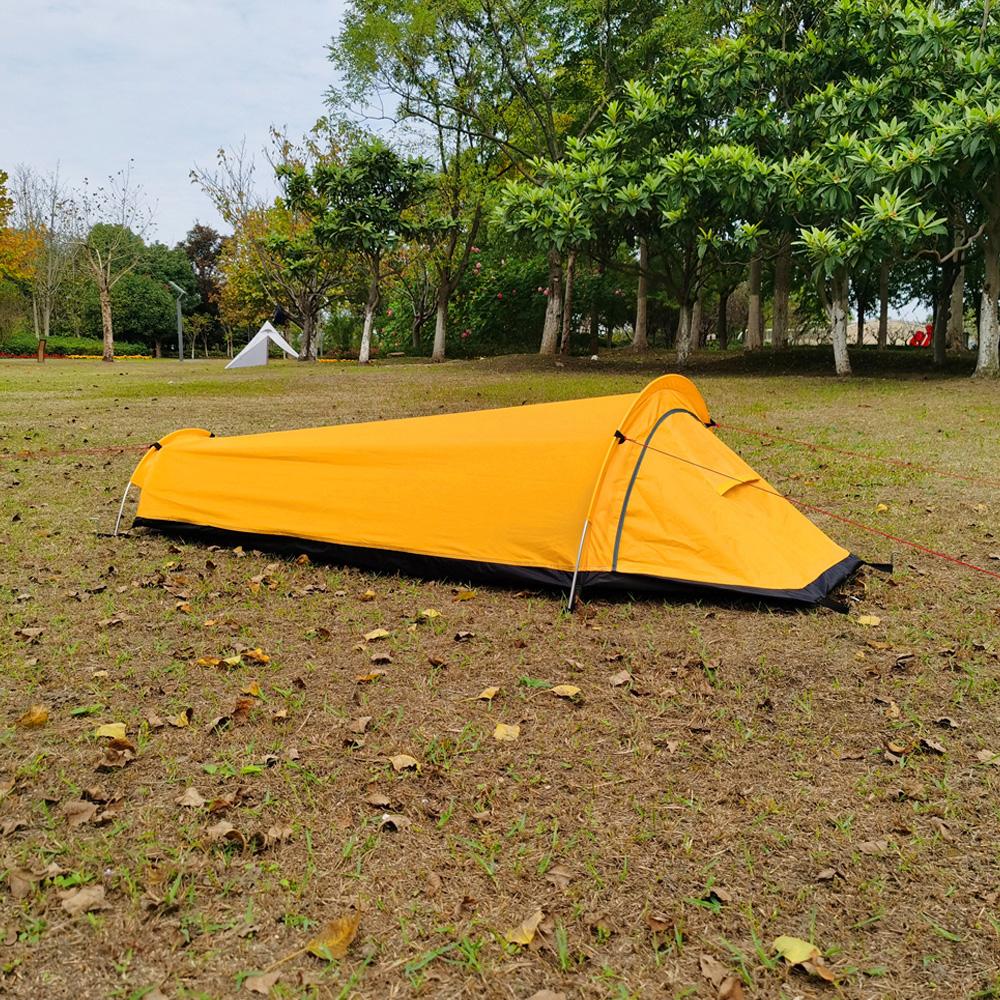 Single Person Backpacking Tent Hiking Bivy Tent Lightweight Sleeping Bag Tent with Ground Cloth