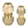 2Pcs Brass Pipe Fitting Connector No Welding Extension Pipe Joint 3/8Inch and 1/4Inch Double Nipple with Strong Sealing