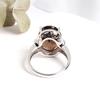 Simple Design Smoky Quartz Ring 925 Sterling Silver Yellow Natural Gems Women's Fine Jewelry for Daily Wear