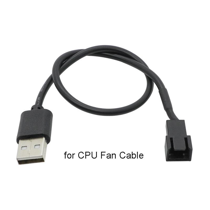 5V USB to 3 PIN Cable Convert Adapter for CPU Fan Cable for Computer PC Case CPU Power Supply Extend Line 30cm with Switch Cord