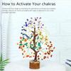Seven Chakra Crystal Tree Showpiece for Home | 8-10 Inch Handcrafted Good Luck Feng Shui Tree | Gift Item for Women | Living Room Decor
