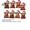 Personalized Holiday Tree Decor Highland Cow Christmas Ornament Set 2D Flat Wooden Animal Theme Gifts Hanging with String Party Decoration