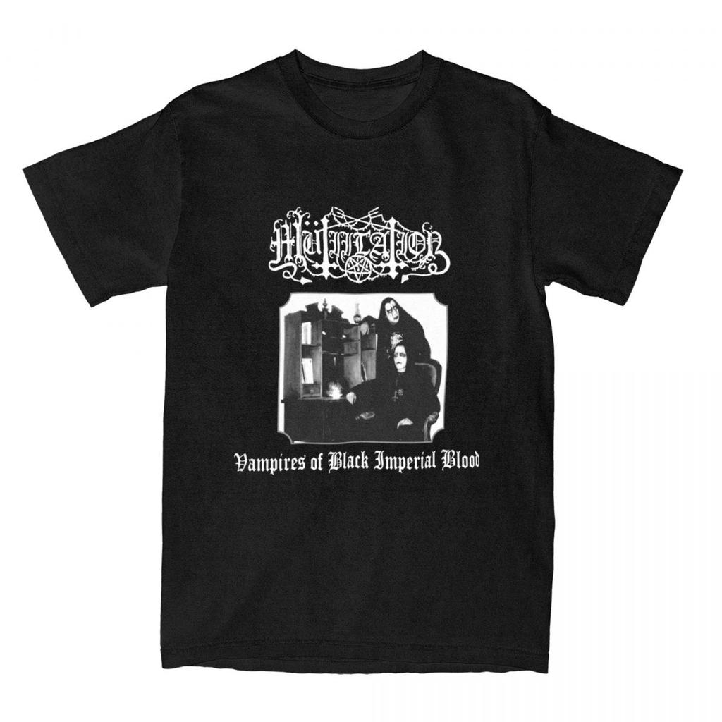 Mutiilation Black Band Merchandise T Shirts for Men Women Vampires of Black Imperial Blood Funny Pure Cotton Graphic Tee Shirt