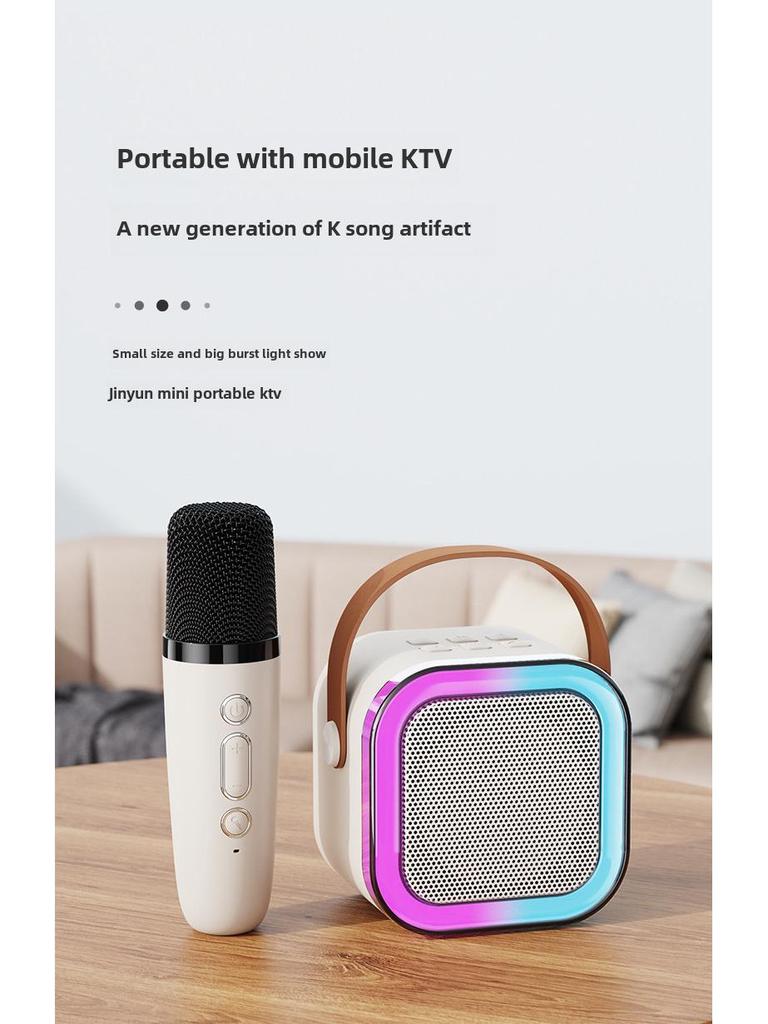 "K12 Bluetooth Speaker with Integrated Microphone for Outdoor Live Broadcast and Home Karaoke"