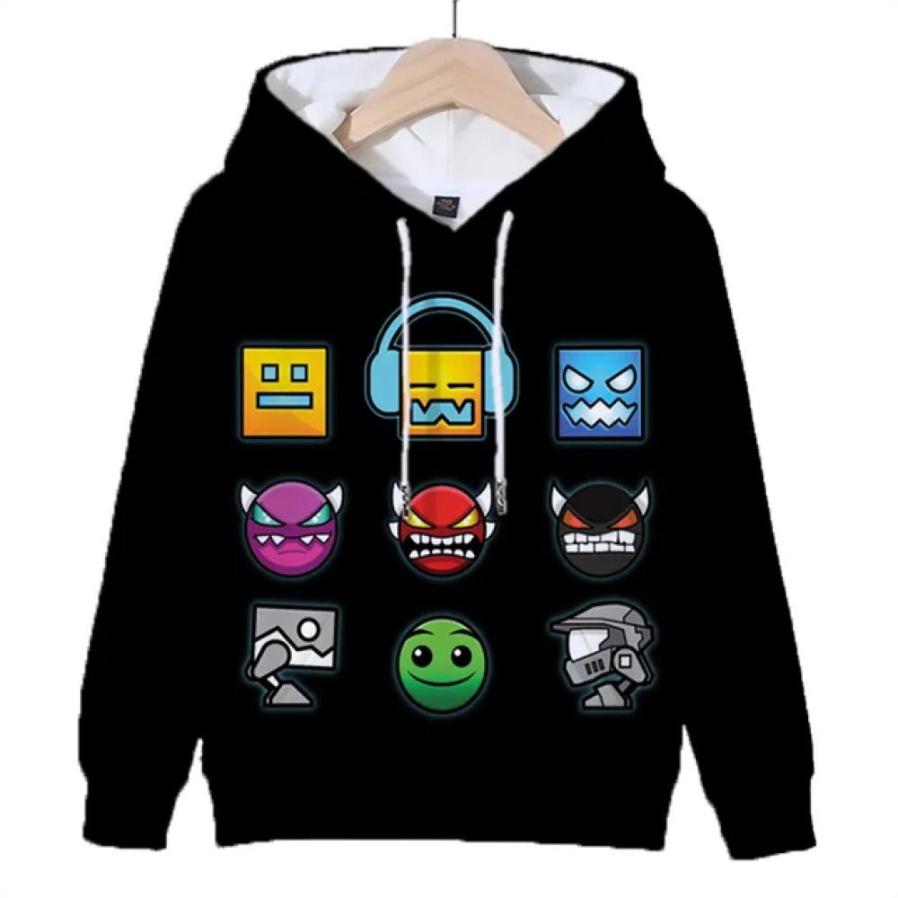 Детские толстовки с принтом «геометрическая черта» и 3d принтом мультфильмов, толстовки с капюшоном для девочек и мальчиков, детские пуловеры, пальто