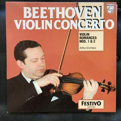 LP Пластинка ЛЮДВИГ ВАН БЕТХОВЕН - АРТУР ГРУМИ - Концерт для скрипки Скрипичные романсы № 6570051 Philips 1980 Великобритания Классика Б/У