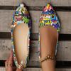 Fashion Women's Shoes 2024 Plus Size Slip On Women's Flats Hot Sale Daily Flats Women Print Shallow Pointed Toe Soft Bottom Shoes Ladies