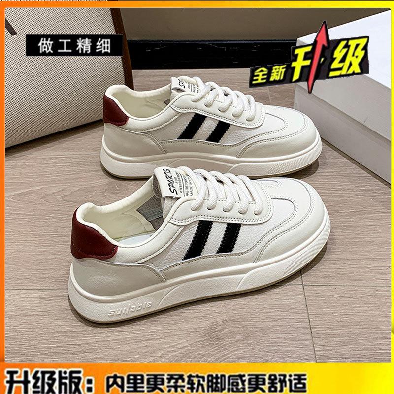 Первый слой коровьей кожи~ женские туфли на толстой подошве из натуральной кожи на осень, новые повседневные спортивные одинарные туфли, женские кеды