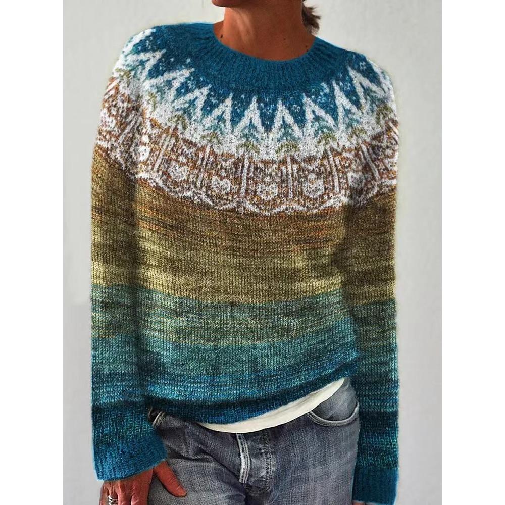 JPNTKY Женская мода Повседневный Осень Зима Длинный рукав V-образный вырез Свободные свитера