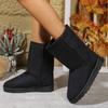 Winter High Quality Women's Boots 2024 Hot Selling Fashion Round Toe Suede Low Heel Solid Color Mid-calf Women's Snow Boots