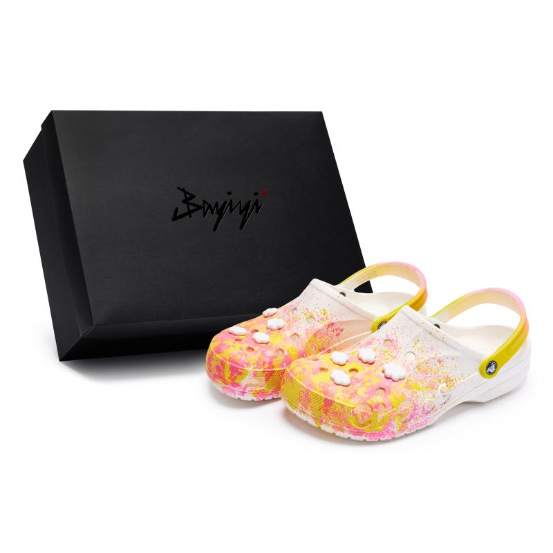 Crocs Classic Clog 811 Manufacture Персик Манго Специальная Обувная Коробка Клоги Унисекс Белый Розовый Желтый