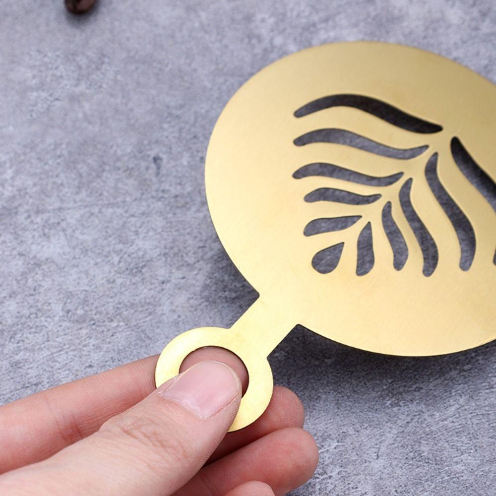 4pcs Reusable Coffee Latte Art Mold Gold/black Coffee Art Template Latte Coffee Stencil  Bakery