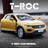 1/36 Модель автомобиля из сплава Volkswagen T-ROC Литая под давлением и игрушечные транспортные средства Металлическая модель автомобиля Симуляция Оттягивание назад Коллекция Детская игрушка F344