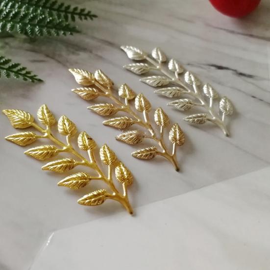 10Pcs Leaf Charm DIY Handmade Craft Golden Color Leaf Copper Charm Sewing Store Supplies