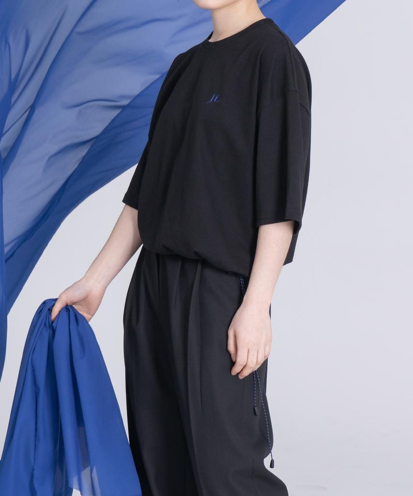 ODD DOT String Crop T-Shirt W_Black