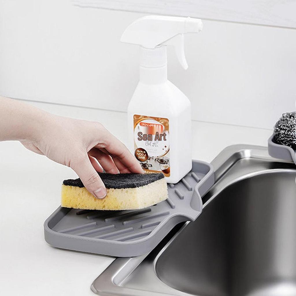 Коллекция раковин TEMU SHEIN: Нескользящий коврик для сушки столешницы, подставка для мыла и брызговик для смесителя