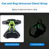 Light Up LED Dog Harness Rechargeable Flashing Luminous Pet Chest Strap Soft Padded Collar Dog Glow Vest for Night Walking