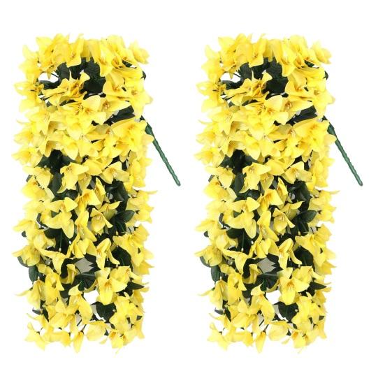 Искусственный цветок бугенвиллеи Искусственная подвесная бугенвиллея для улицы Длинные свисающие лозы Искусственный цветок для двери Веранда Кашпо Ваза Патио Балкон Декор