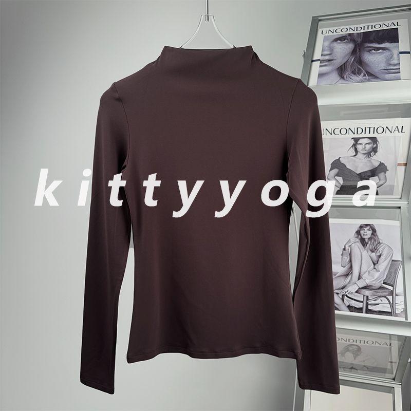 Fall and Winter New Stand Collar Long Sleeve Yoga Wear Skinny Slimming Training Cycling Workout Bottoming Inner Wear Blouse