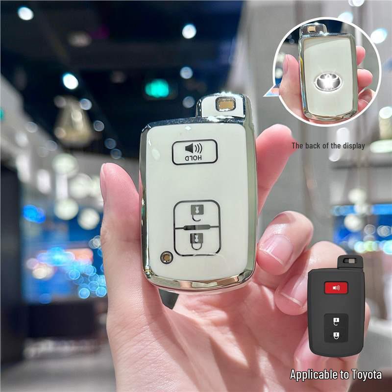 Silver Edge Key Case for Toyota Models: Corolla, RAV4, Camry, Vios, Highlander