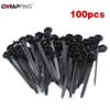 100 шт. Автомобильные нейлоновые черные кабельные стяжки с пуш-креплением, крепеж для жгутов проводов, кабельные зажимы, клипсы, кабельные стяжки для организации автомобильных проводов