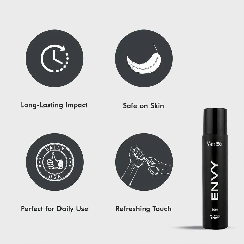 Envy Natural Spray Long Lasting Scent 60ml Each Set Of 2