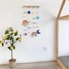 Macrame Rainbow Wall Hanging for Nursery Room,Rainbow Hanging Photo Display with Pom Pom Ball ,Wood