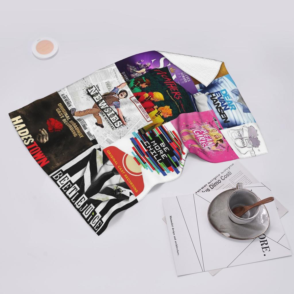 Musicals Collage Iv musical play Soft Face Towel Quick Dry Pool Bath Cotton Towels Absorbent Quick