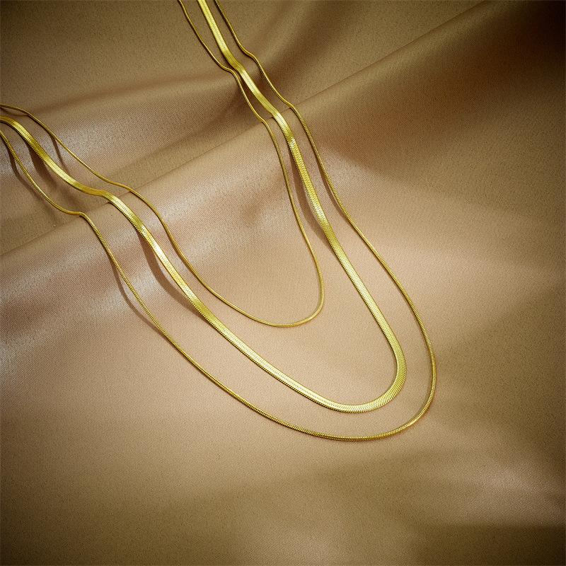 Тройная золоченая костяная цепочка Ожерелье Модные украшения для женщин