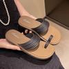 New Sandals Flat Bottom Summer Versatile Outer Beach Slippers Fashionable One-word Women