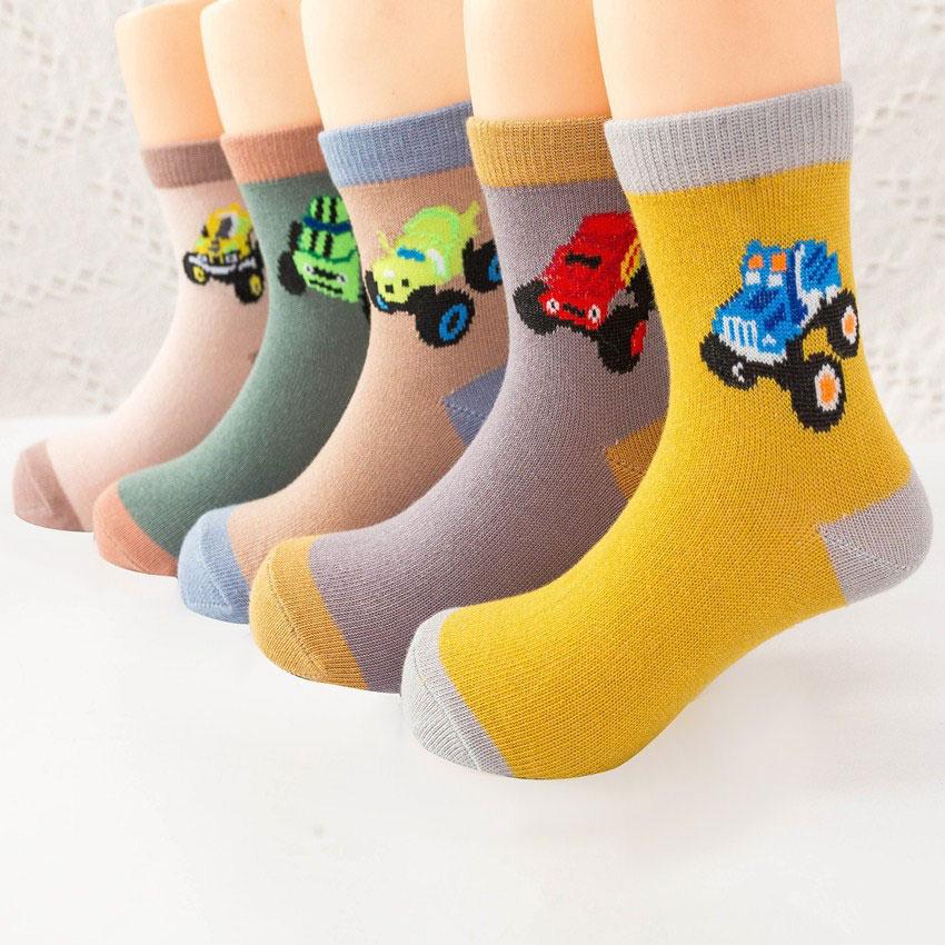 5 Pair Lot Anime Socks For Children Funny Socks For Boys Sport Socks Cotton