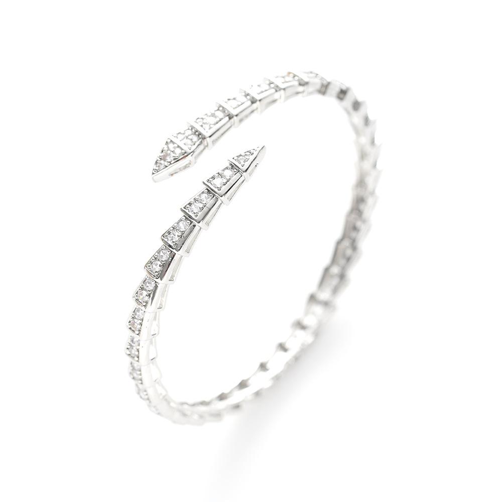 Versatile Snake-shaped Starry Sky Diamond Bracelet – High-end Fashion, European & American Style.
