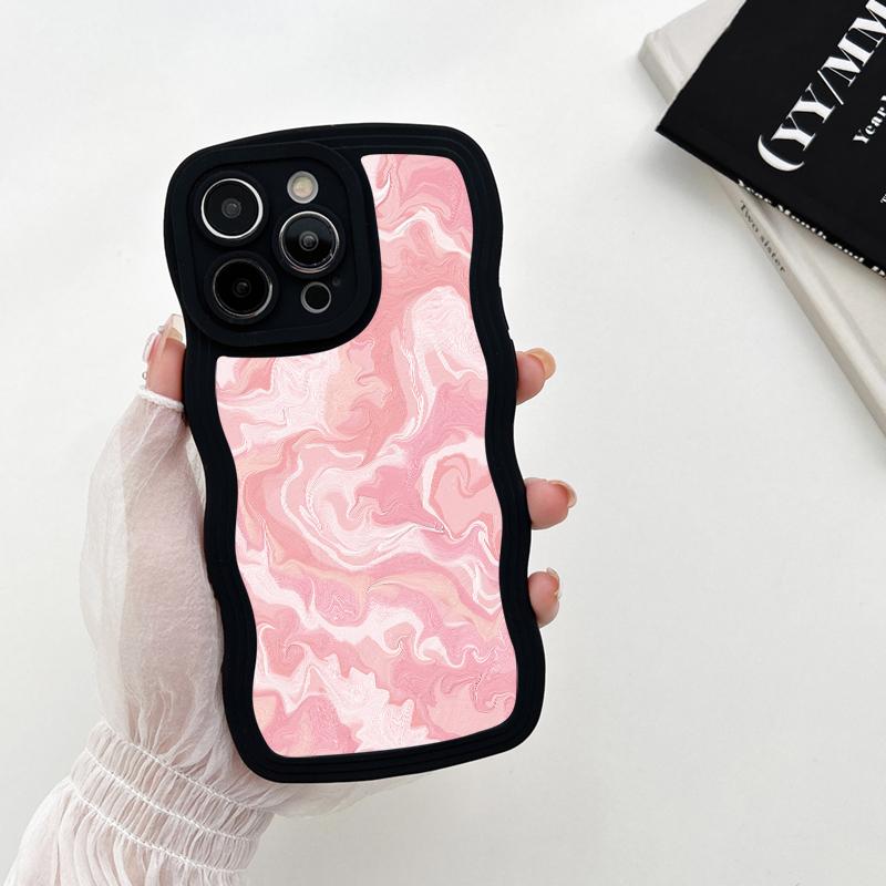 Wave Shape Phone Case For Vivo V23e Y35 Y02 IPhone Tecno Spark Realme C53 C55 Redmi Note 12 Note 11 Pro Samsung S23 Ultra A53 A52 Soft Silicone Cover