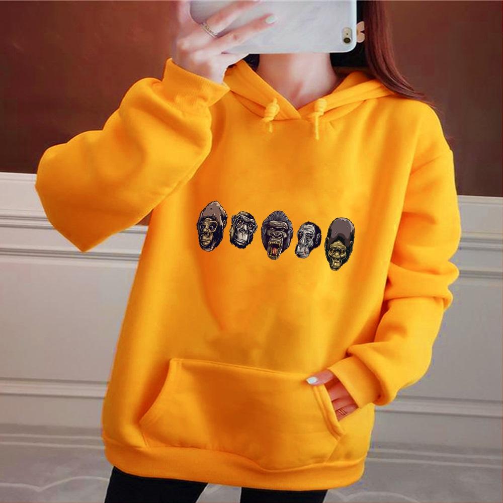 Осенняя толстовка с длинными рукавами Harajuku Sports Loose Pullover Tops Hoodies Женская мультяшная забавная принтовая уличная одежда Новые топы Толстовка
