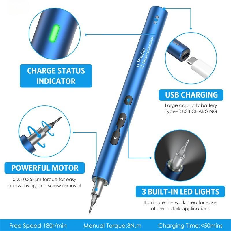 Портативный набор электрических отверток 28 в 1, перезаряжаемый набор инструментов для ремонта, набор отверток для обслуживания электронных устройств