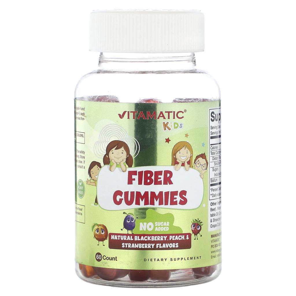 Children's Dietary Fiber Gummies, Natural Blackberry, Peach & Strawberry Flavors, 60 Gummies