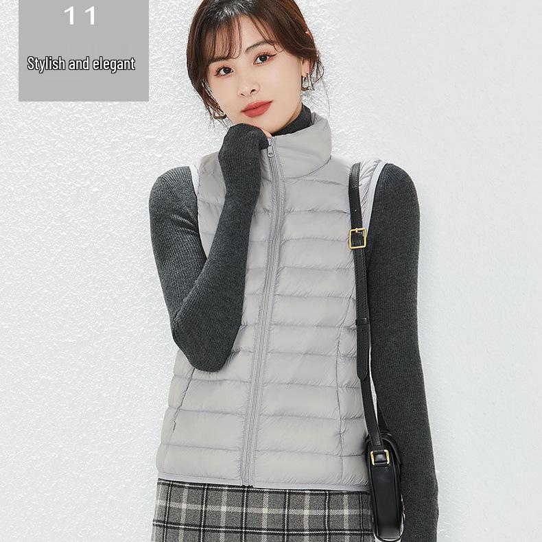 Женский легкий жилет Youjia с 90% пуха белой утки - Без рукавов, теплый и стильный для осени и зимы